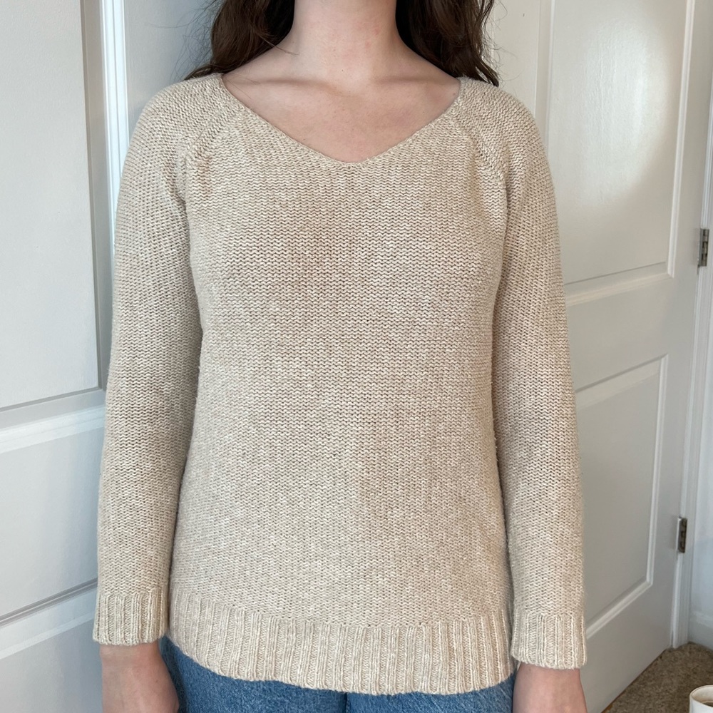 Tan V Neck Ralph Lauren Sweater